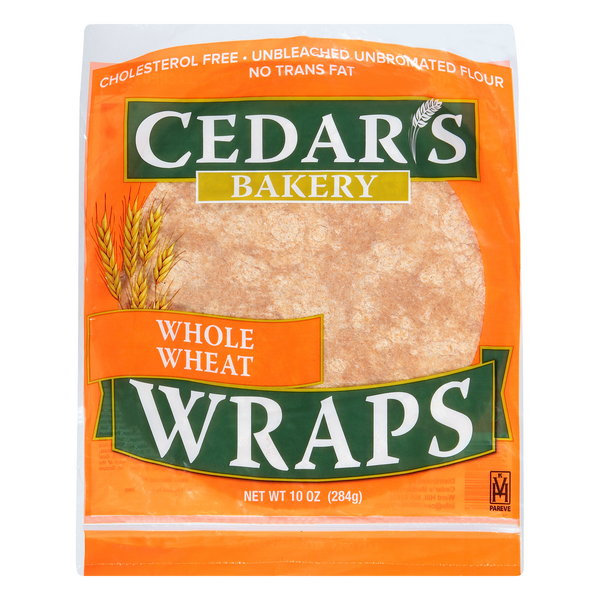 Cedar's Bakery Whole Wheat Wraps - 4 ct