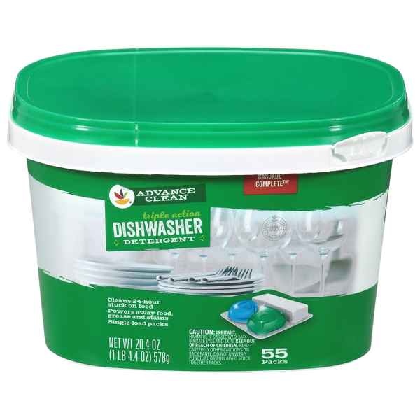 Store Brand Advance Clean Triple Action Dishwasher Detergent Packs - 55 ct