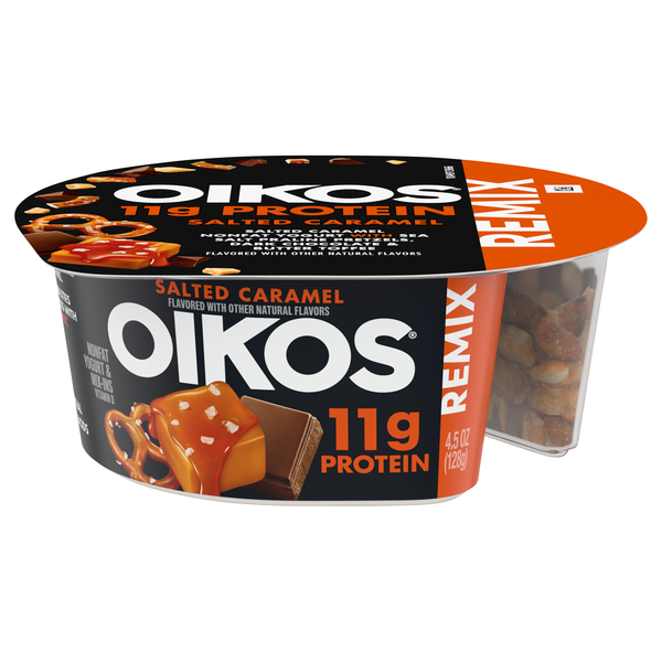 Oikos REMIX Non Fat Salted Caramel Greek Yogurt Cup