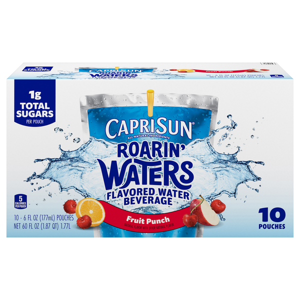 Capri Sun Roarin' Waters Fruit Punch Flavored Beverage Pouches - 10 pk