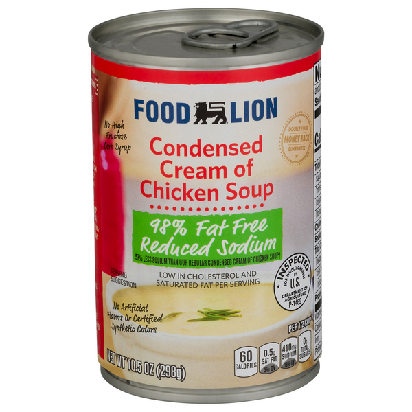 Food Lion Condensed 98% Fat Free Reduced Sodium Cream of Chicken Soup