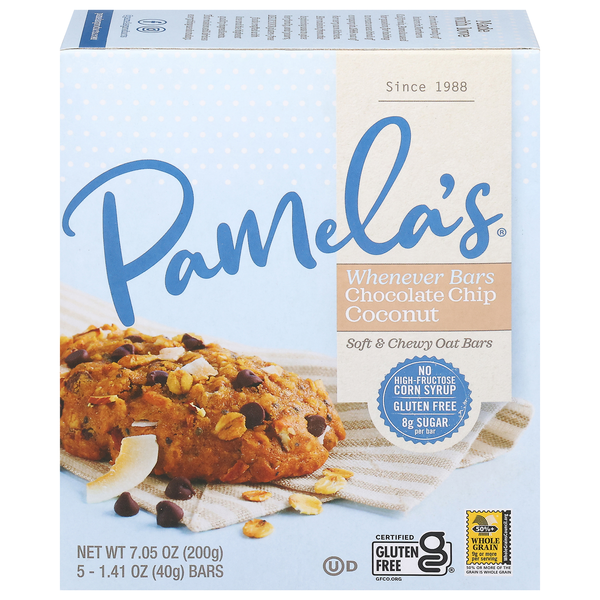 Pamela's Whenever Bars Oat Chocolate Chip Coconut Gluten Free - 5 ct