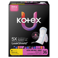 U by Kotex LeakShield Regular Ultra Thin Pads with Wings