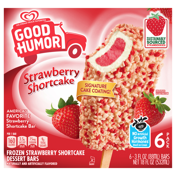 Good Humor Strawberry Shortcake Frozen Dessert Bars - 6 ct