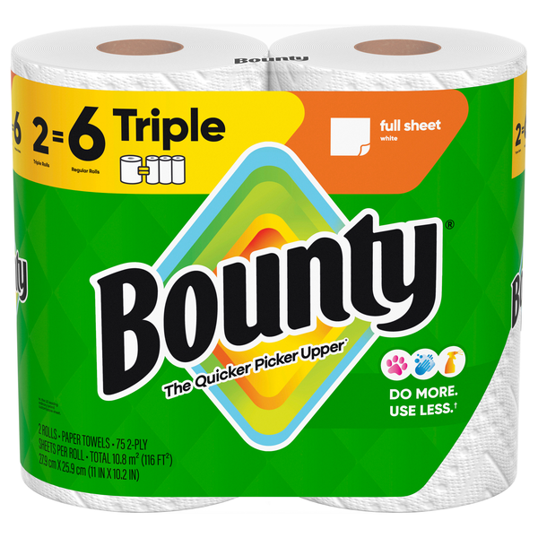 Bounty Full Sheet White Triple Roll Paper Towels
