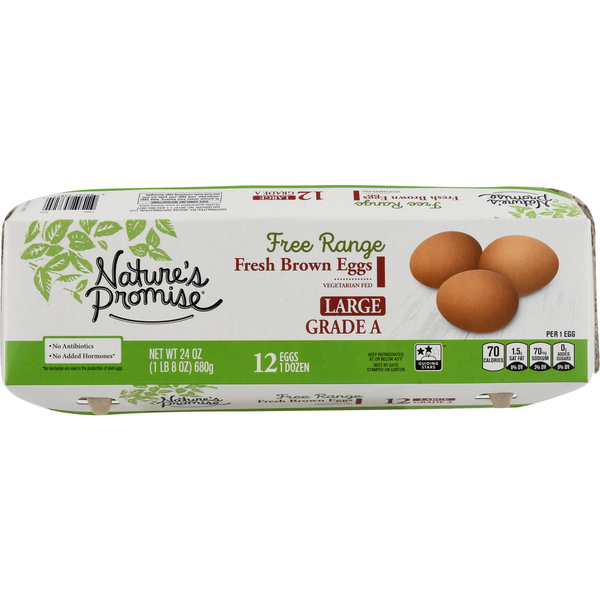 Nature's Promise Free Range Vegetarian Fed Large Brown Eggs