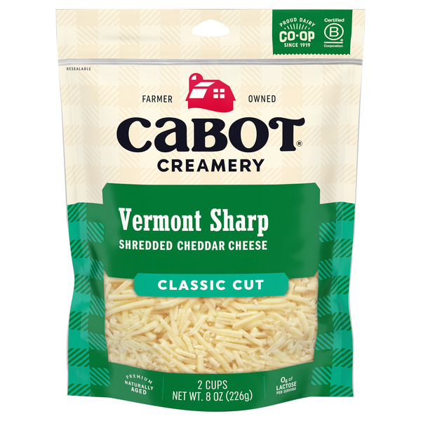 Cabot Creamery Classic Cut Shredded Vermont Sharp Cheddar Cheese