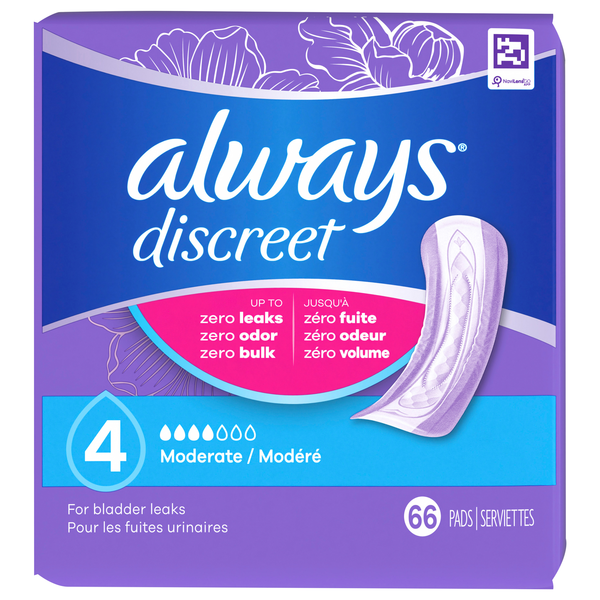 Always Discreet Incontinence Pads 4 Moderate
