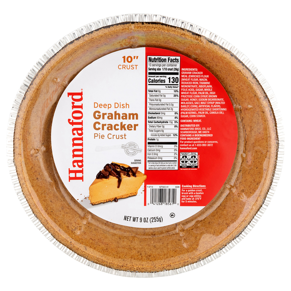 Hannaford Pie Crust Graham Cracker Deep Dish 10 Inch