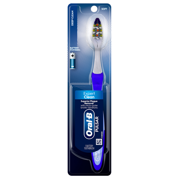 Oral-B Pulsar Battery Powered Toothbrush with Microban Bristles Soft