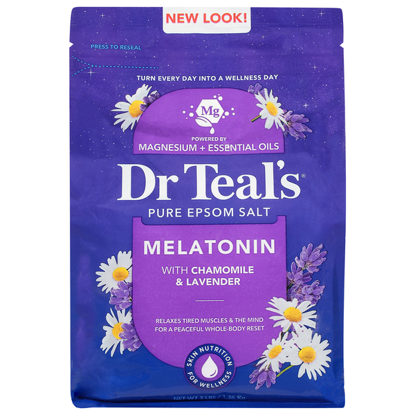 Dr. Teal's Pure Melatonin Sleep Soak Pure Epsom Salt w Essential Oil Blend
