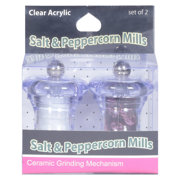 Jacent Salt & Peppercorn Mills Clear Acrylic