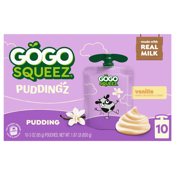 GoGo squeeZ PuddingZ Vanilla - 10 ct