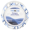 Food Lion Designer Paper Plates Microwave Safe 8.6 Inch