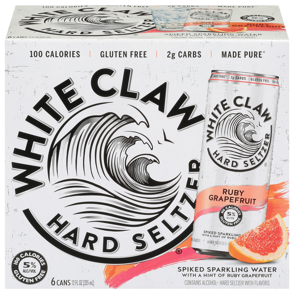 White Claw Ruby Grapefruit Hard Seltzer - 6 pk