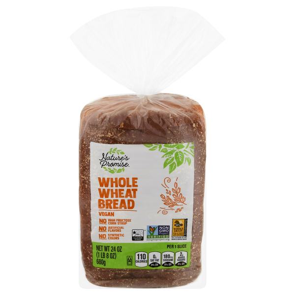 Nature's Promise Vegan Whole Wheat Bread Sliced