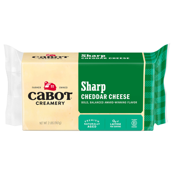 Cabot Creamery Aged White Sharp Cheddar Cheese Block