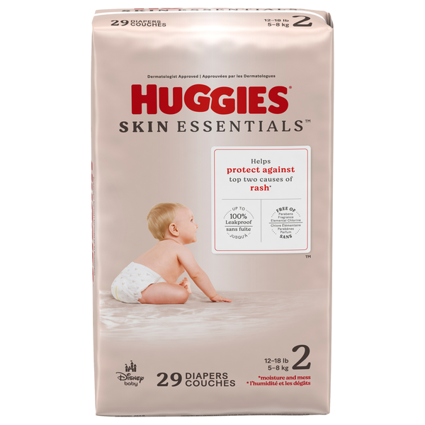 Huggies Skin Essentials Size 2 Baby Diapers 12-18 lb