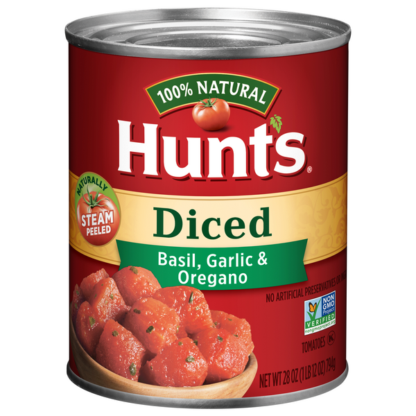 Hunt's 100% Natural Diced Tomatoes with Basil Garlic & Oregano