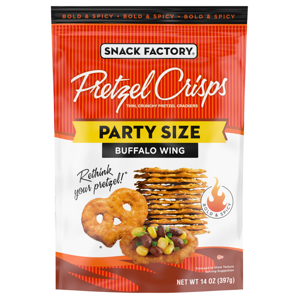 Snack Factory Buffalo Wing Flavored Pretzel Crisps Party Size
