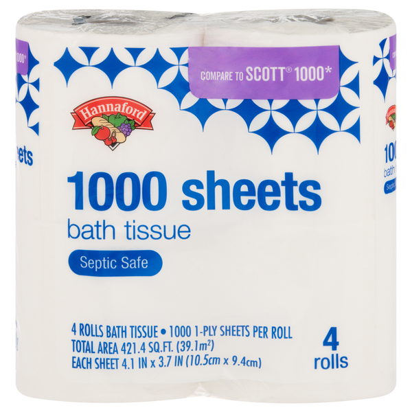 Hannaford 1000 1-Ply Toilet Paper