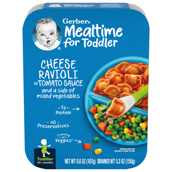 Gerber Mealtime Toddler Cheese Ravioli in Tomato Sauce