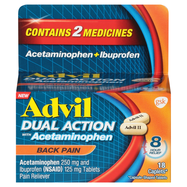 Save on Advil Dual Action Back Pain Caplets Order Online Delivery