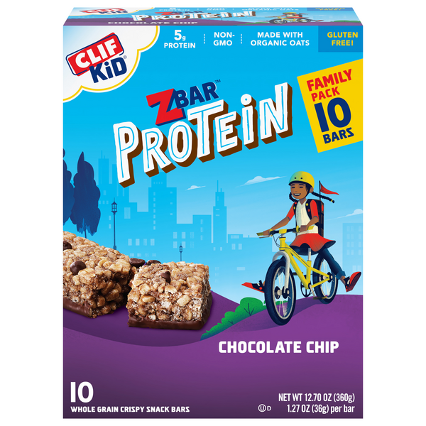 Save on Clif Kid Zbar Protein Crispy Snack Bars Chocolate Chip Family