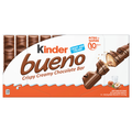 Kinder Bueno Milk Chocolate & Hazelnut Cream Candy Bars - 10 ct
