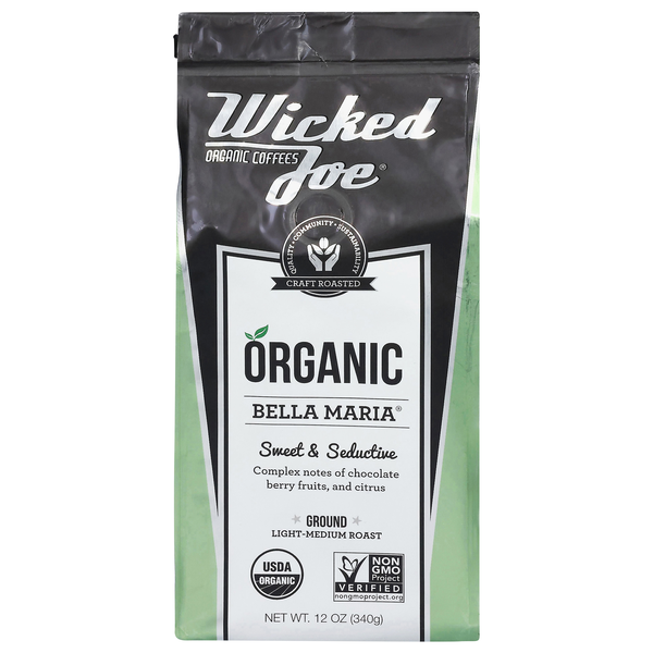 Wicked Joe Organic Bella Maria Light-Medium Roast Ground Coffee
