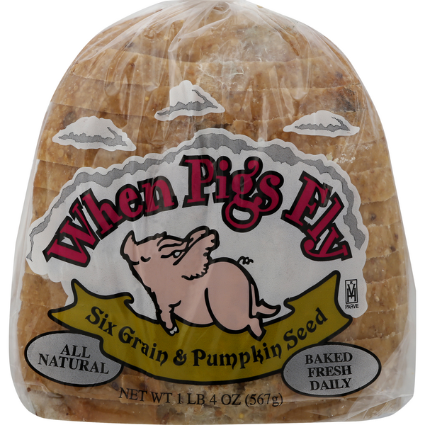 When Pigs Fly Natural Six Grain & Pumpkin Seed Sliced Bread Loaf