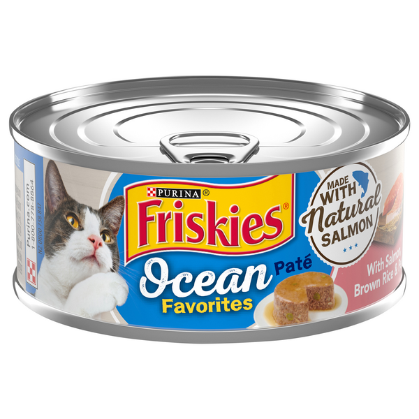 Save on Friskies Ocean Favorites Wet Cat Food Pate Salmon Brown Rice