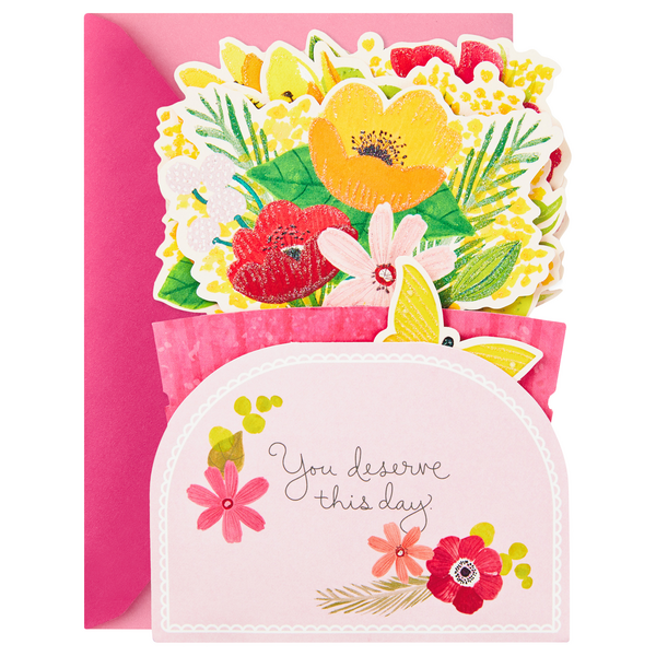 Hallmark Mother's Day Pop Up Card Flower Bouquet You Deserve This Day