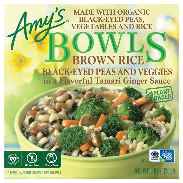 Amy's Bowls Organic Gluten Free Brown Rice Blackeye Peas & Veggies Meal