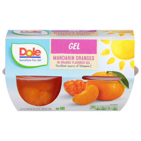 Save on Dole Fruit Cups Mandarins in Orange Gel 4 ct Order Online