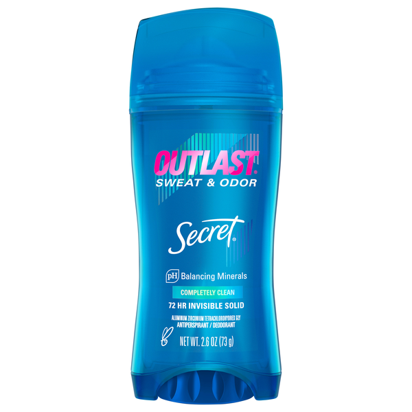 Secret Outlast Completely Clean Antiperspirant Deodorant Invisible Solid