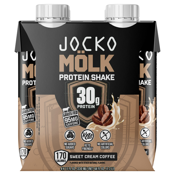 JOCKO Molk Sweet Cream Coffee Protein Shake - 4 pk