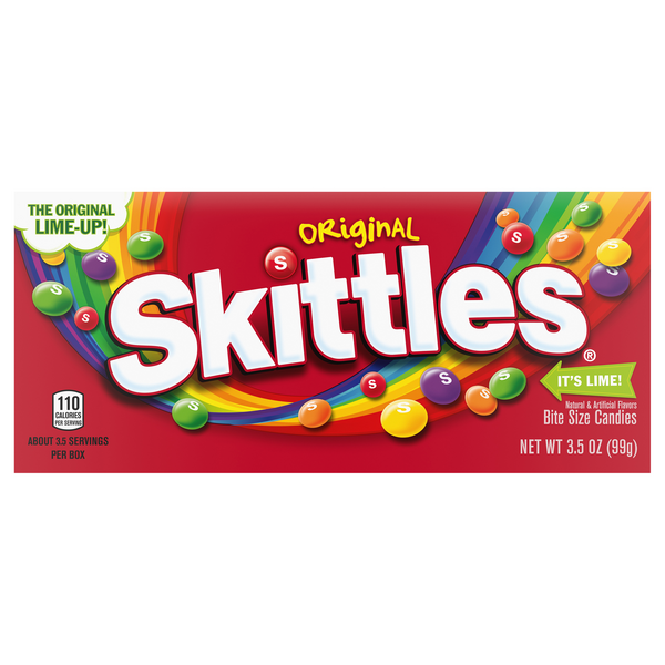 Skittles Original Bite Size Chewy Candy Movie Theater Box
