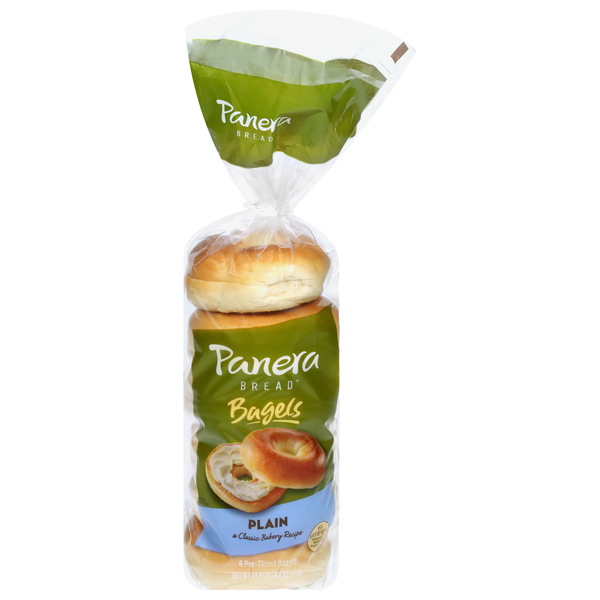 Panera Bread 9g Protein Plain Pre-Sliced Bagels - 6 ct