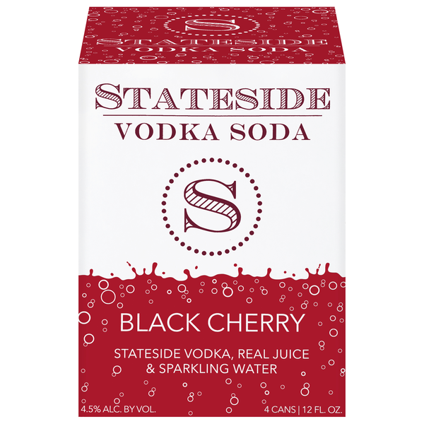 Stateside Black Cherry Vodka Soda - 4 pk