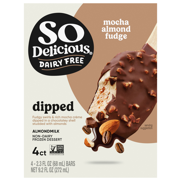 So Delicious Dairy Free Dipped Mocha Almond Fudge Dessert Bars - 4 ct