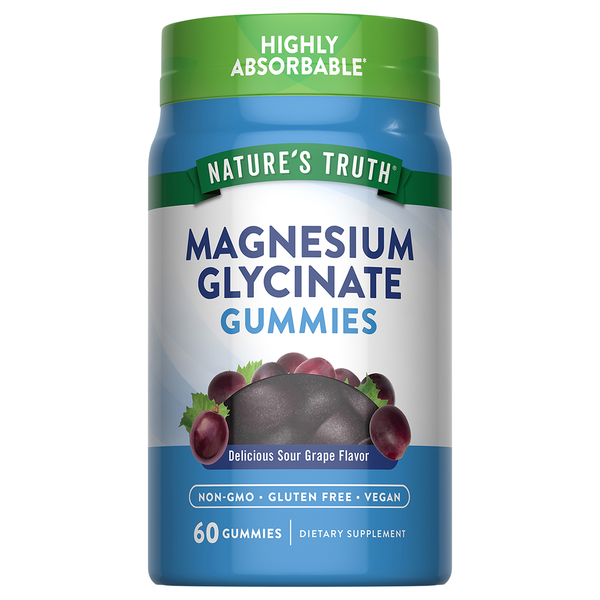 Nature's Truth Grape Flavor 200mg Magnesium Glycinate Gummies