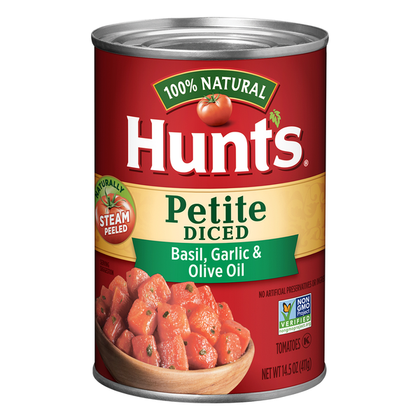 Hunt's 100% Natural Petite Diced Tomatoes with Basil Garlic & Olive Oil