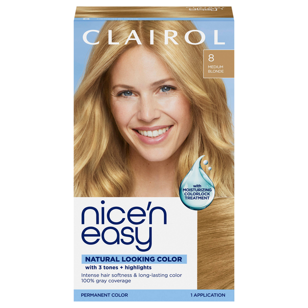 Clairol Nice 'n Easy Permanent Hair Color Medium Blonde 8