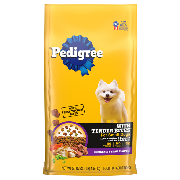 PEDIGREE with Tender Bites Small Dogs Chicken & Steak Adult Dry Dog Food