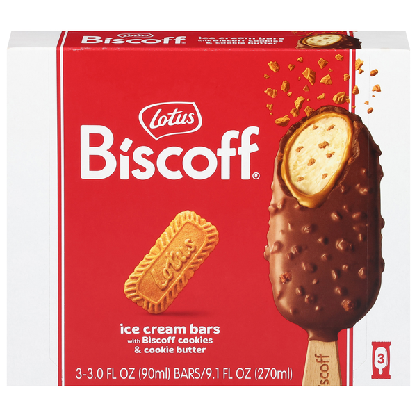 Lotus Biscoff Ice Cream Bars - 3 ct