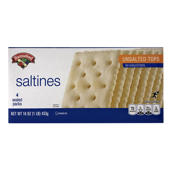 Hannaford Unsalted Tops Saltine Crackers