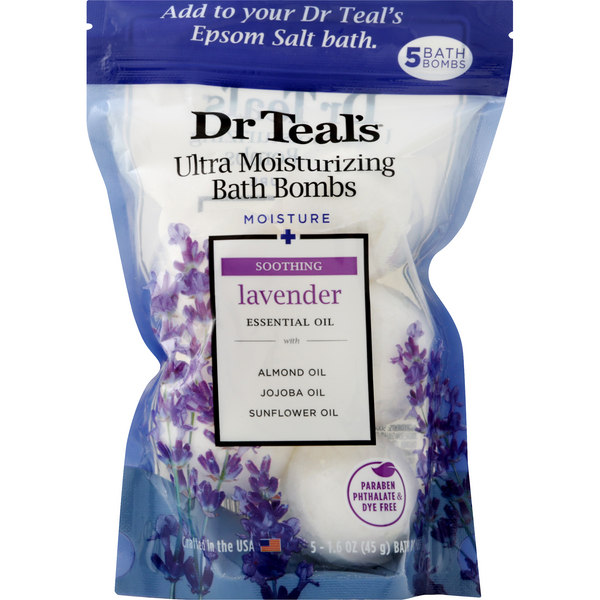 Dr Teal's Ultra Moisturizing Bath Bombs Moisture + Soothing Lavender