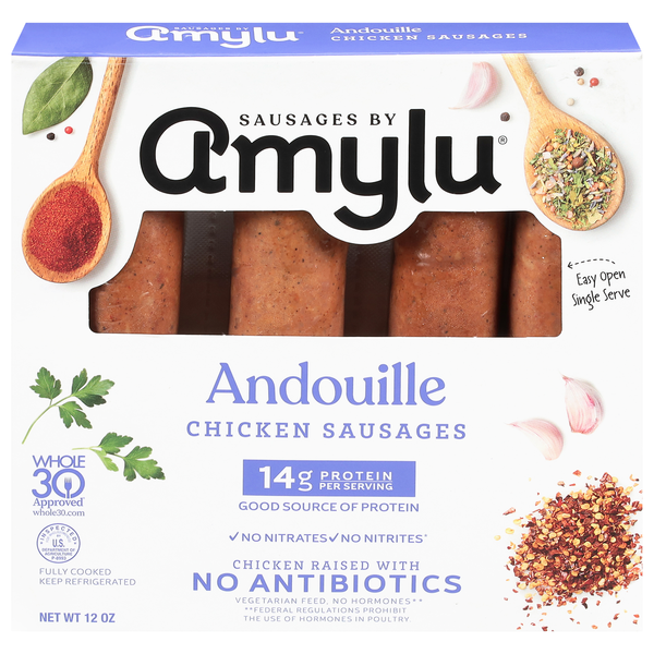 Amylu Andouille Chicken Sausages - 4 ct