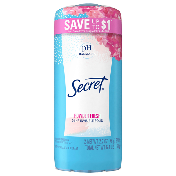 Secret Powder Fresh Antiperspirant Deodorant Invisible Solid 2.7 oz/2 ct